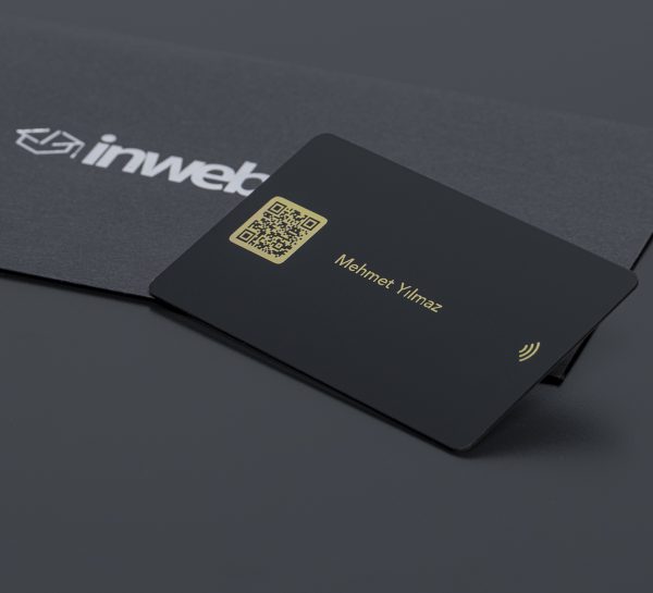 Matte black angled card