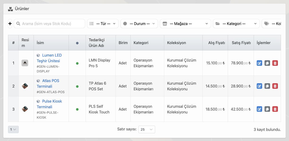 Delbig CRM tedarikçi ürünlerinde içerideki ürün adı, tedarikçi ürün adı ve alış fiyatı ayrımı