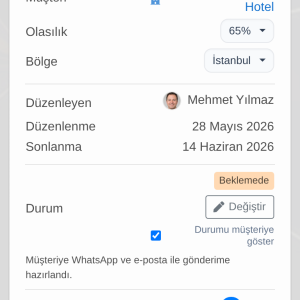 Delbig CRM Crm Quote Actions Panel görseli