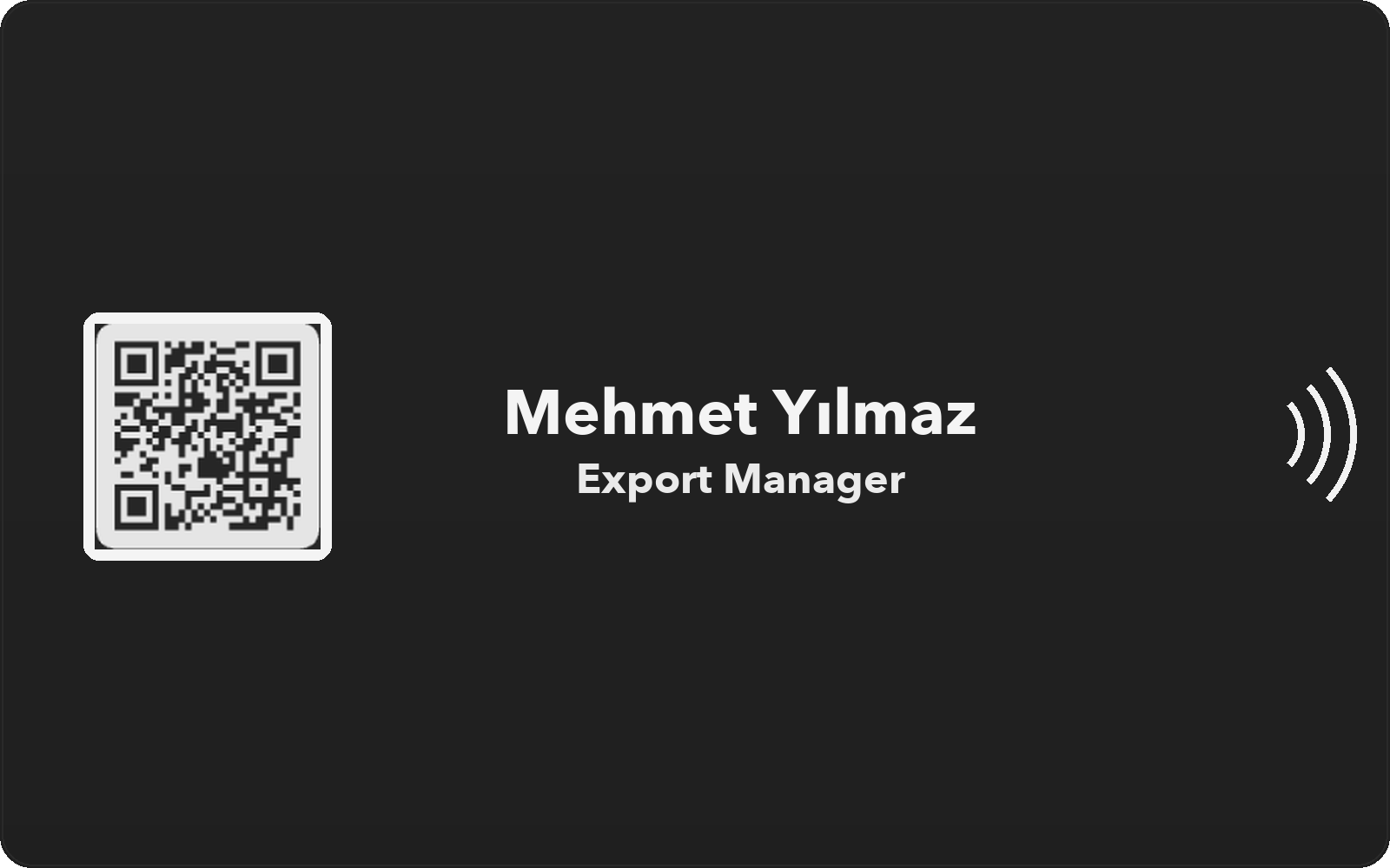 Siyah mat fiziksel NFC kartvizit