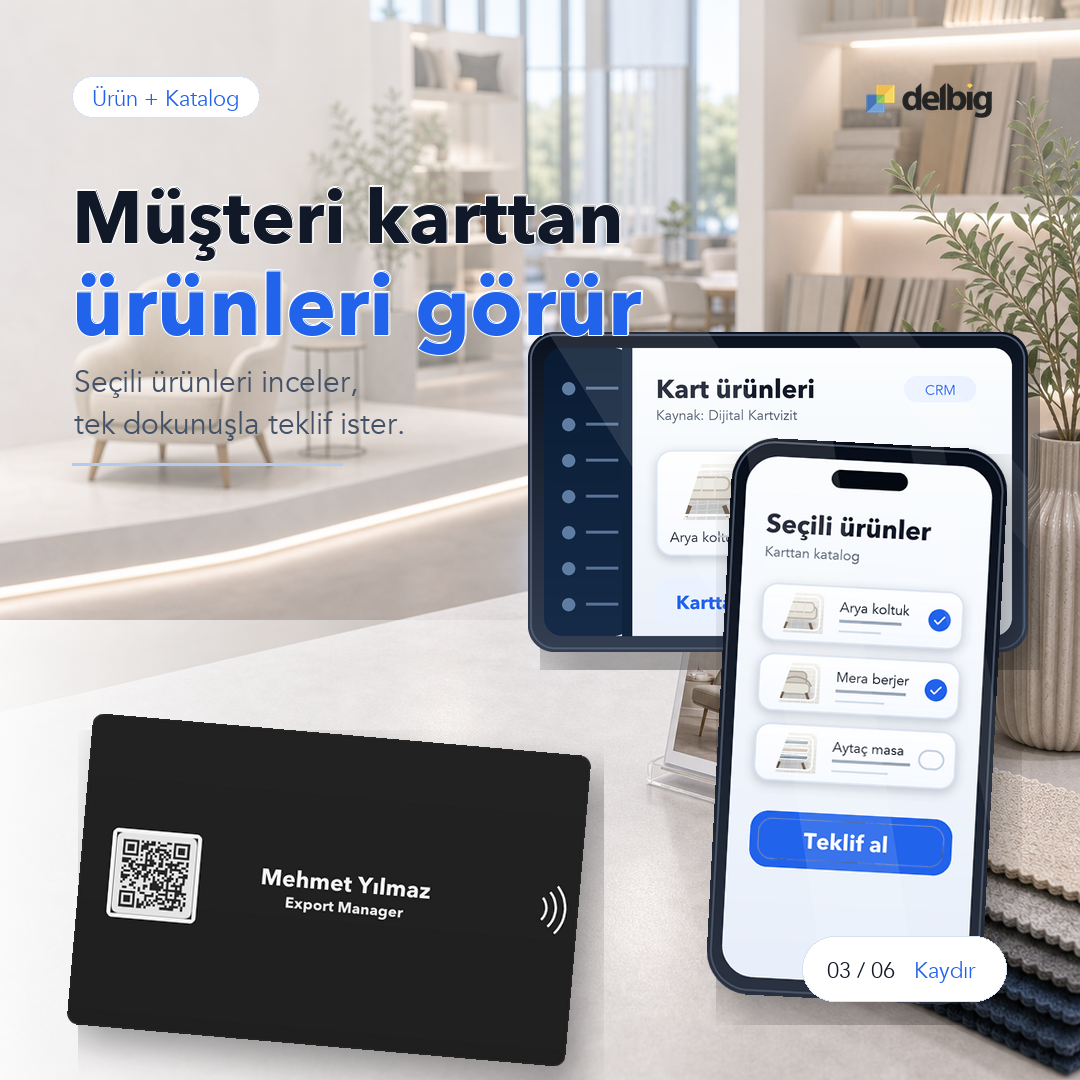 Müşteri ürünleri karttan görür sosyal medya görseli