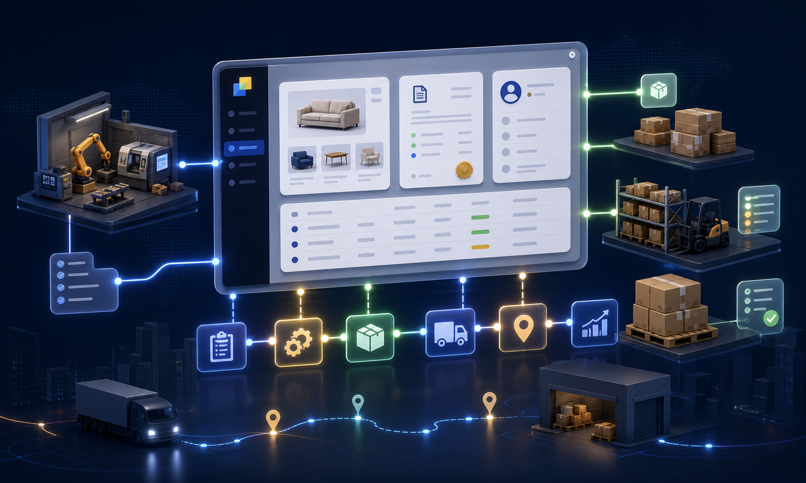 Delbig CRM üretim ve tedarik sürecinin aynı kayıtta izlenmesi görseli