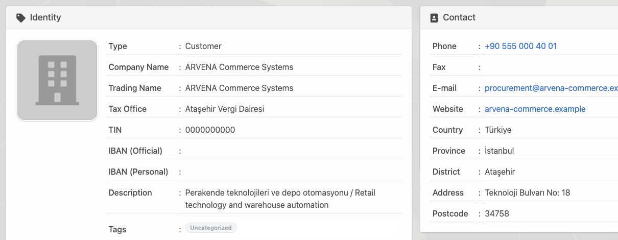 Customer account card in Delbig