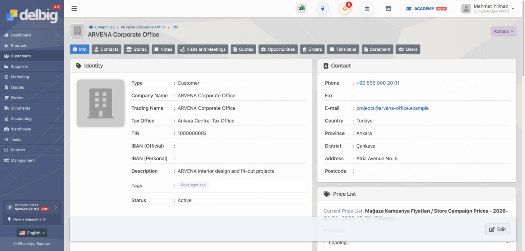 Изображение Delbig CRM Quvena Customer Card En 2026 07 14