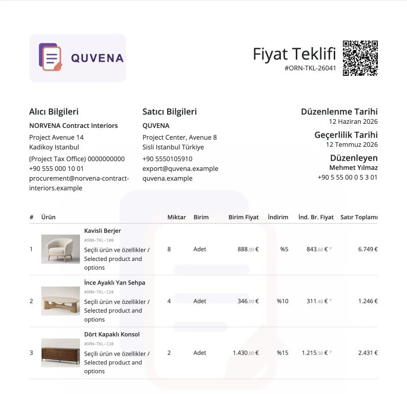 Delbig CRM teklif ve proforma yönetimi ekran görüntüsü