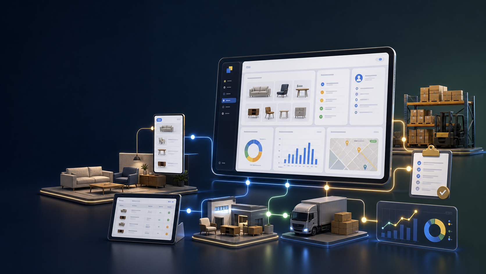 Delbig CRM mobilya sektörü çözüm sayfası kapak görseli