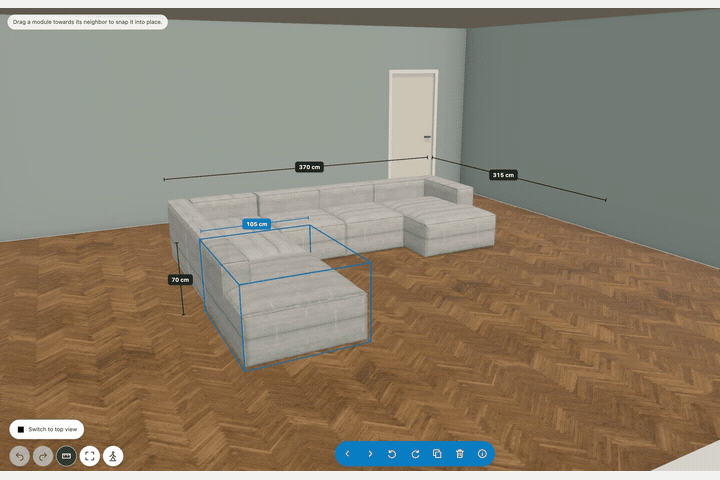 Arrange modules to suit the space