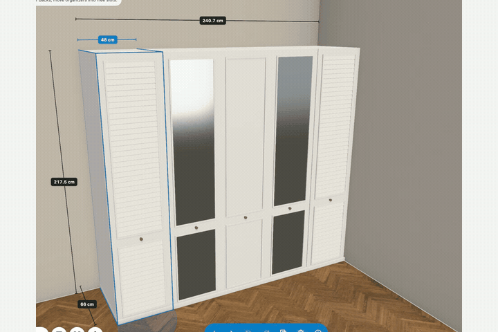 Louvered and glass wardrobe options