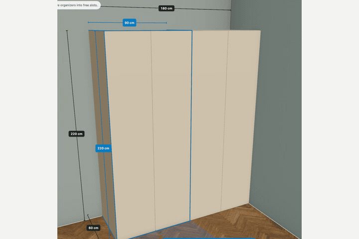 Change custom dimensions directly on the product
